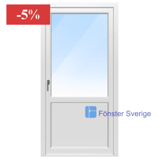 Utåtgående glas- och panelbalkongdörr med aluminiumtröskel