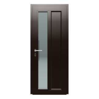 Ytterdörr i PVC 900 x 2150, Schwarzbraun/Vit, 79 kg