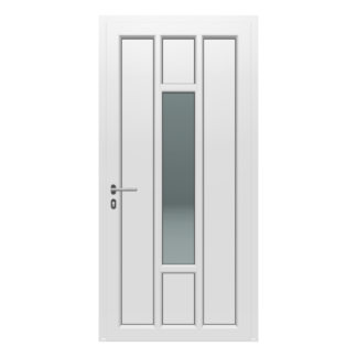 Ytterdörr i PVC 900 x 2130, Mahagoni/Vit, 69 kg