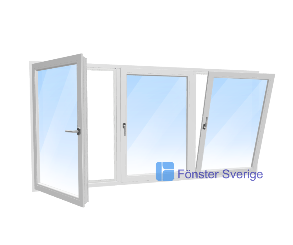 Tredelat PVC fönster