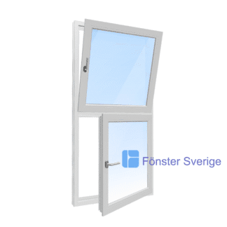 Tvådelat vertikalt PVC fönster